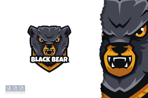 Black Bear Mascot & E-sport Logo: Unleash Your Team's Spirit