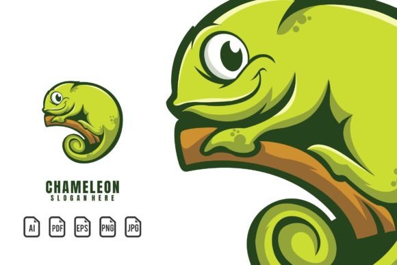 Chameleon Mascot Logo: A Dynamic Template for Creative Brands