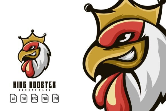 Command the Field with a King Rooster Mascot Logo Design