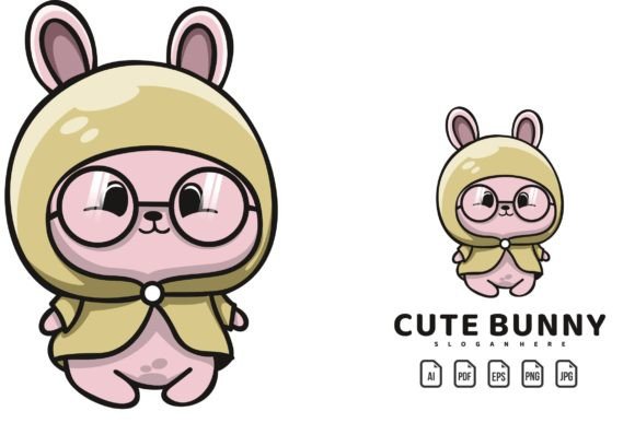 Cute Bunny Mascot Logo: A Playful Vector Template for Your Brand