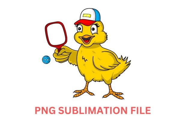 Cute Pickleball Chick Sublimation PNG: A Fun Design for Crafters