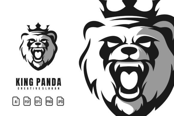 King Panda Mascot Logo: A Playful Vector Template for Bold Branding