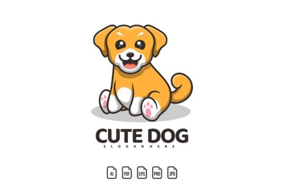 The Adorable Appeal of a Sitting Cute Dog Mascot Logo