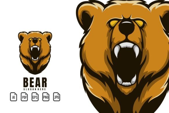 Unleash Your Brand: The Bear Mascot Logo Template