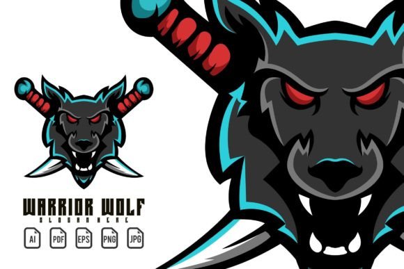 Unleash Your Brand: The Warrior Wolf Mascot Logo Template
