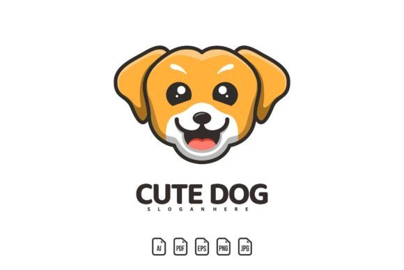 Unleashing Charm: The Head Cute Dog Mascot Logo Template