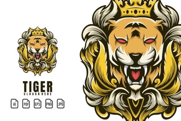 Unleashing the Vintage Tiger: A Logo Template for Bold Brands